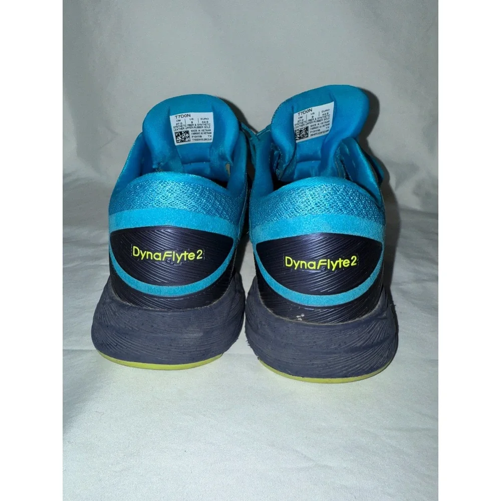 Asics Dynaflyte 2 T7D0N Mens Sneaker 9 Island Blue Yellow Athletic Running Shoes